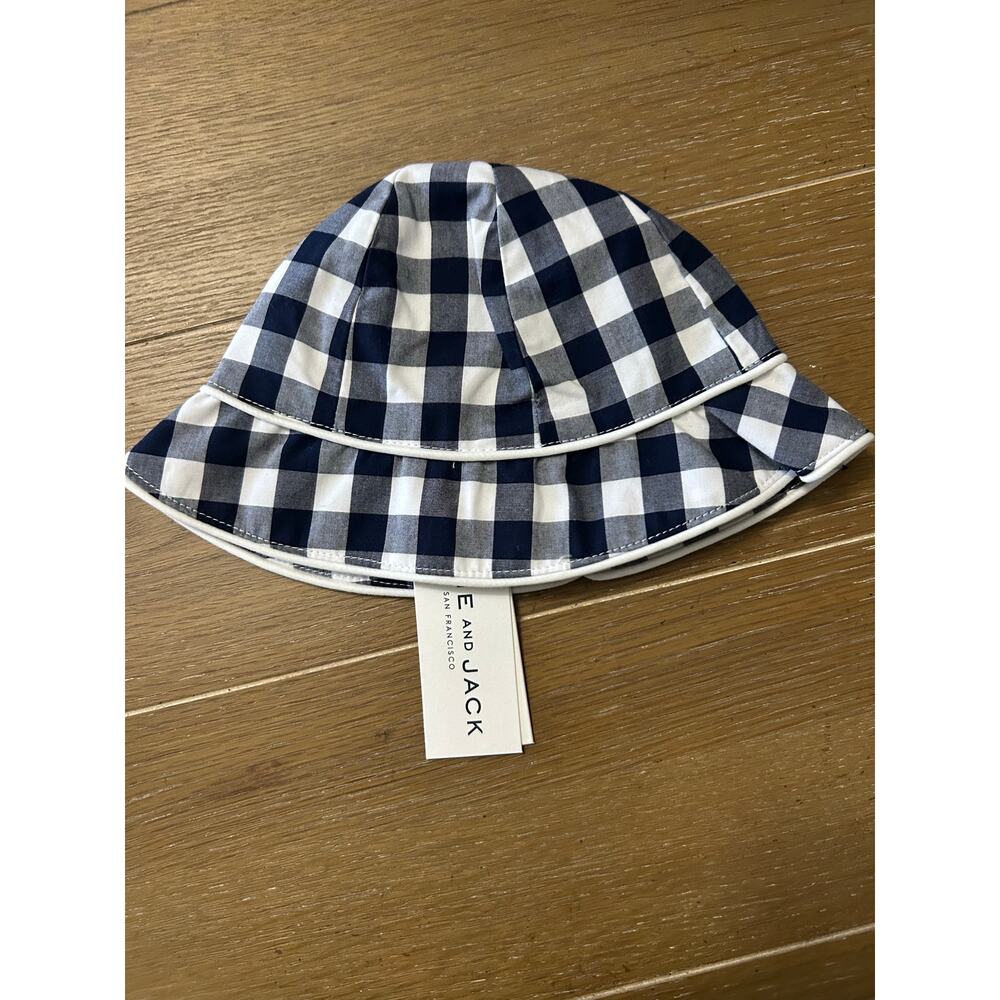 NWT Janie and Jack Gingham boys bucket hat 0-3 months
